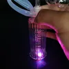 Tubo de água de água de vidro de design exclusivo 5 polegadas com automática Multicolor LED LEV Spiral Recycler 10mm Mangueira de queimador de óleo articular Recupela Dab Bongs Rig Bongs