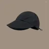 Ball Caps Mode Zonnescherm Baseball Cap Vrouwen Outdoor Zonwering Trekkoord Decor Verstelbare Effen Kleur Opvouwbare Hoeden Groothandel