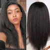 キンキーストレートヒューマンヘアウィッグglesullesswig人間の髪は4x4 HDレースを着用する準備ができています