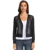 Women's Jackets Formal Cardigan Cropped Open Front Hollowed-out Knitted Casual Tops Solid Outwear Ladies Long Sleeve