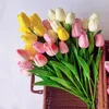 Decorative Flowers Tulip Artificial PU Real Touch Tulips Bridal Bouquet Gift Fake Flower For Wedding Party Room Vase Home Garden Decoration