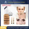 Phoera 10pcs Face Liquid Foundation Set Matte Foundation Base Conceer Concealer Control Cosmetic Drop Makeup TSLM1 231227