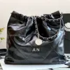 CC ontwerpers Emmer Luxe 10A tas Mini spiegeltassen 22 Kwaliteit handtas 35cm winkelen Kalfsleer gewatteerde draagtas Zwarte portemonnee Damesschoudertas met zilveren ketting