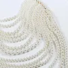 Anhänger Halsketten Perlenkette für Frauen Aussage geschichtete Perlen große große weiße lange klobige Körperkette Schmuck Florate Zubehör