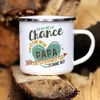 The world's best dad French printed enamel cup outdoor water cup beverage milk coffee cup camping cup holiday birthday gift 231227