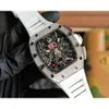 Designer DZ-märke Richar Mechanical RM11-FM armbandsur Skeleton Chronograph Arvurs för män BJCD Luxury Fashion Ice Out Sapphire Mirror Montre Richa