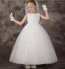 Robes de fille à fleurs pour mariages, en Tulle, en dentelle, demi-manches, robes de première Communion, vêtements de fête et de concours pour enfants