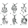 18KGP Znaki mody Zodiak Wisiorki Dwanaście konstelacji Style Pearl Gem BEAD CAGE MUKETY DIY Lucky Charm Bejdia 274m