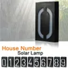 Husnummer LED -lampa Garden Waterproof Solar Door Number Plate Outdoor Lighting Rechargeble Home Numbers Light Door Hardware 231226