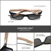 Kingseven Brand Design TR90Walnut Wood Handgjorda solglasögon Män polariserade glasögontillbehör Solglasögon förstärda gångjärn 231226