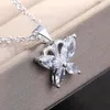 Pendentif Colliers En Gros Argent 925 Sterling Mode Cristal Papillon Zircon Pendentifs Collier Pour Femmes/hommes Chaîne