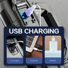 Мощный светодиодный просмотр, портативная водонепроницаемая USB -заряжаемая факел с силовой дисплеем, для рыбалки для кемпинга, строительных работ, охоты на походы