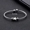 Bracelet Personnalité Design Punk Noir En Acier Inoxydable Étoile Couple Manchette Bracelets Pour Femmes Hommes Charme Pentagramme Ouverture Bracelet Bijoux