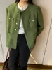 Piccola giacca profumata da donna, tutina invernale da donna di media lunghezza verde di fascia alta