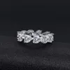 Designs 925 argent plaqué or femme éternité coeur forme bague diamant Rings285u