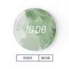 Zegary ścienne okrągłe cyfrowe dekoracje zegara minimalistyczne szklane zegarki elektroniczne Unikalne bateria Relogio de Pareede Room Decorarion