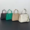 10A Luxury Double Leather Mini Bag Women Galleria براءة اختراع جلدية حقيبة يد مثلث شعار الأزياء الأنيقة للتسوق متعدد الاستخدامات