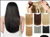 Loop Micro Ring Hair Extensions Products 22 26 tum Rak syntetisk hög temperatur Silk Weft 17 Colors HL92I7690043