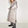 Dames Down Malina Oversize Parka's Met Capuchon Damesmode Zakken Ritsjassen Elegante Zijsplit Lange Katoenen Jas Dames Dames JS