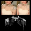 Colliers Chaîne d'épaule Collier Bikini Cadeau Mode Réglable pour Mariage Gril Bandoulière Mariée Perles Dentelle Bijoux Cristal Accs