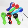 Smoking Accessories Mini Pipes For Tobacco Smoke Dry Herb Silicone Pipe Burner Hand Pocket Spoon Titanium Cigarette LL