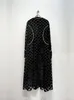 Casual Kleider Oansatz Langarm Kleid Dot Prin Samt Vestidos Mujer Japan Vintage Gericht Stil Vestido Ropa Frühling Frauen