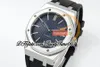 APSF V3 15400 SA3120 Orologio automatico da uomo 41 mm quadrante bianco strutturato indici cassa in acciaio cinturino in caucciù nero Super Edition trustytime001 Orologi ultrasottili