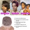 Pixie Cut Wig Transparent Lace Human Hair Wigs For Women Straight Short Bob Wig T Part Lace Wig Prepluck Brazilia Human Hair 231227