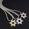 Delicate Sterling Sier Davidster heren Moissanite ketting