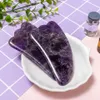 Amethyst Gua Sha Scraper Masseur Jade Stone Guasha Straming Board Spa Coly Massage Thérapie de beauté Face Care 231227