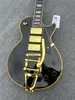 Customized electric guitar, yellow logo and body binding, gold vibrato, gold accessories, quick shipping