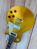 Standard electric guitar, gold top, Brown back, bright light, silver pickup, stock, fast delivery