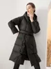 2022 Nytt toppmärke Down Coat Women's Mid Length Winter High End midjeband Tjockat modemärke