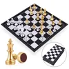 Medieval Chess Set z wysokiej jakości szachownictwa 32 złote srebrne szachy magnetyczne grę planszową Figury Figury SZACHY Checker 231227