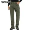 TACVASEN hiver IX9 pantalon polaire tactique pantalon de travail doublé polaire pour hommes Safari Fish randonnée imperméable coupe-vent pantalon extérieur 231227