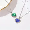 Collares colgantes Corazón simple del collar del océano Cristal azul Amor para siempre para las mujeres Fiesta de boda Y2K Joyería