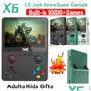 Joueurs de jeux portables X6 Console IPS SN 3,5 pouces Lecteur de poche 3D Dual Music PO Vidéo Ebook pour FC SF Nes GBA MD PS1 Arcade 11 S Dhapc