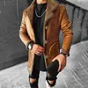 Giacche da uomo Uomo bello in finta pelle composita stile duro autunno e inverno giacca intelligente ispessita cappotto di media lunghezza per uomo