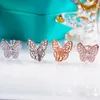 Boucles d'oreilles papillon en argent Sterling S925, clous en Zircon 5A Super Flash pour femmes, bijoux fins, fête de mariage, vacances