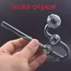 Grosso inebriante tubo de queimador de óleo de água colorido forma de cobra mini cachimbos de vidro artesanais para bong de água com pontos de equilíbrio duplo stand bj