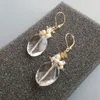 Dangle Earrings Lii Ji Geniune Clear Quartz Crystal Freshwater Pearl Zircon Snowflake 925 Sterling Silver Hook For Women