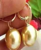 Lovers Women Good äkta enorma 1314mm Golden South Sea Shell Pearl Earring äkta naturligt sötvatten 925 Silver2548867