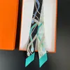 Шелковый шарф с дизайнерским принтом и цветочным принтом, повязка на голову для женщин, шелковый новый маленький шелковый шарф, тонкий узкий длинный завязанный мешок, лента с ручкой для волос, лента для волос 5x86 см