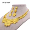 Jewelry sets for women Dubai gold color necklace African Indian wedding bridal wife gifts Necklace earrings Party jewellery set 20231Y