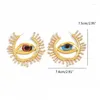 Hoop Earrings Elegant Alien Pupil Ear Pendant Irregular Circular Eardrop Blue Eye Metal Rings Retro Earring Accessory