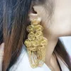 Boucles d'oreilles en chute géométrique Dubaï Exquise OpenWork Big Flower Bride Bride Wedding Party Bijoux Accessoire 231227