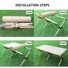 Camp Furniture Lighten Up Solid Wood Egg Roll Table Outdoor Camping Folding Portable Picnic BBQ