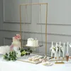 Bakeware Tools 3ft Tall Gold Metal Hanging Dessert Display Centerpiece With Jute Rope Cake Stand Swing