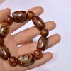 Bracelet à trois yeux en agate Tianzhu, préserve la vieillesse et l'authenticité, style ethnique tibétain rétro