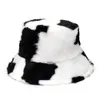 Winterkoe luipaard Faux bont donzige emmer hoed buiten warme zon hoed zacht fluwelen harige visser cap meisje mode Panama 231226